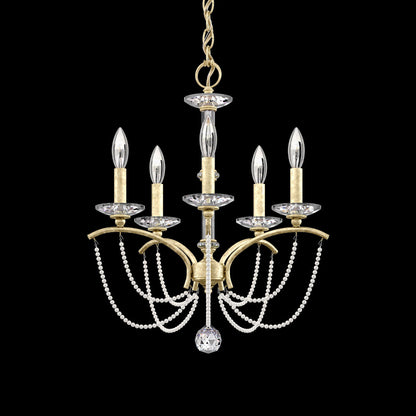 Priscilla Chandelier in Heirloom Silver (White Pearl/5-Light).