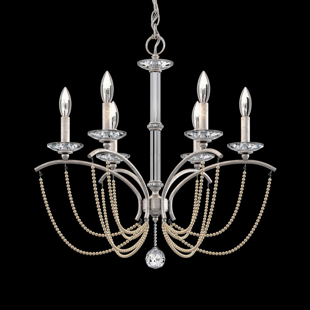 Priscilla Chandelier in Antique Silver (Bronze Pearl/6-Light).