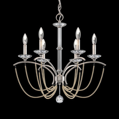 Priscilla Chandelier in Antique Silver (Bronze Pearl/6-Light).