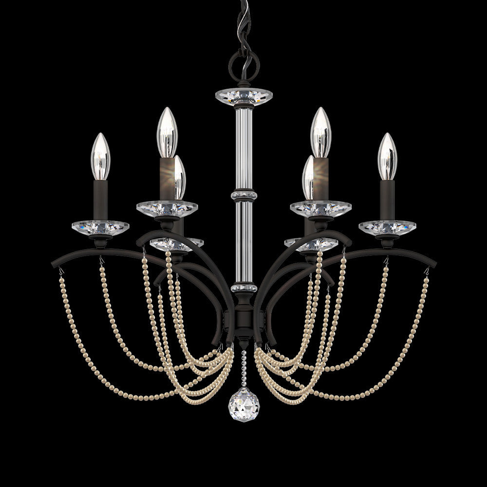 Priscilla Chandelier in Black (Bronze Pearl/6-Light).