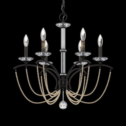 Priscilla Chandelier in Black (Bronze Pearl/6-Light).