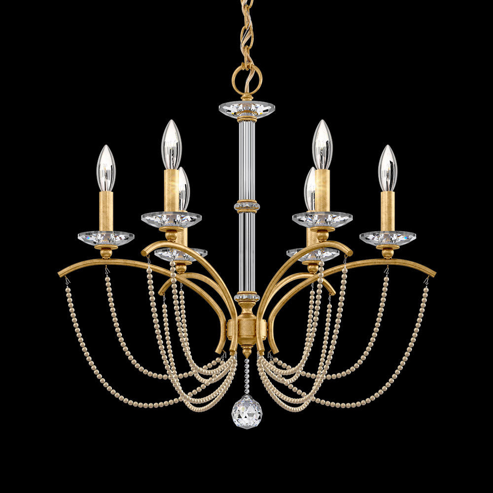 Priscilla Chandelier in Heirloom Gold (Bronze Pearl/6-Light).