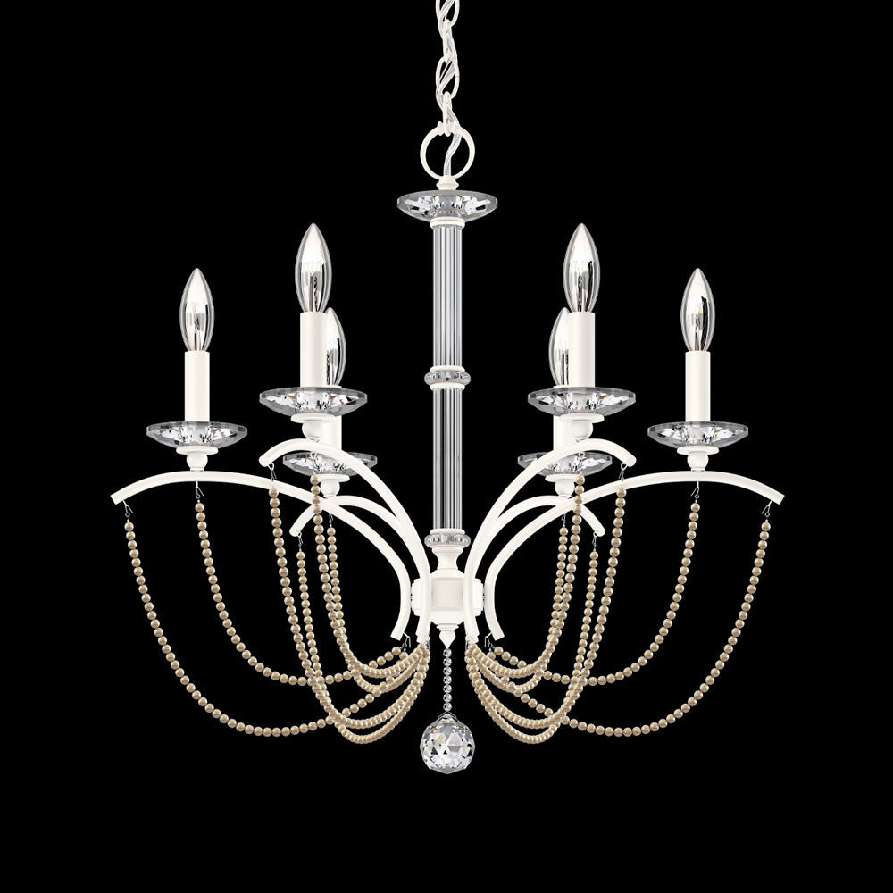 Priscilla Chandelier in White (Bronze Pearl/6-Light).
