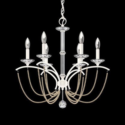 Priscilla Chandelier in White (Bronze Pearl/6-Light).