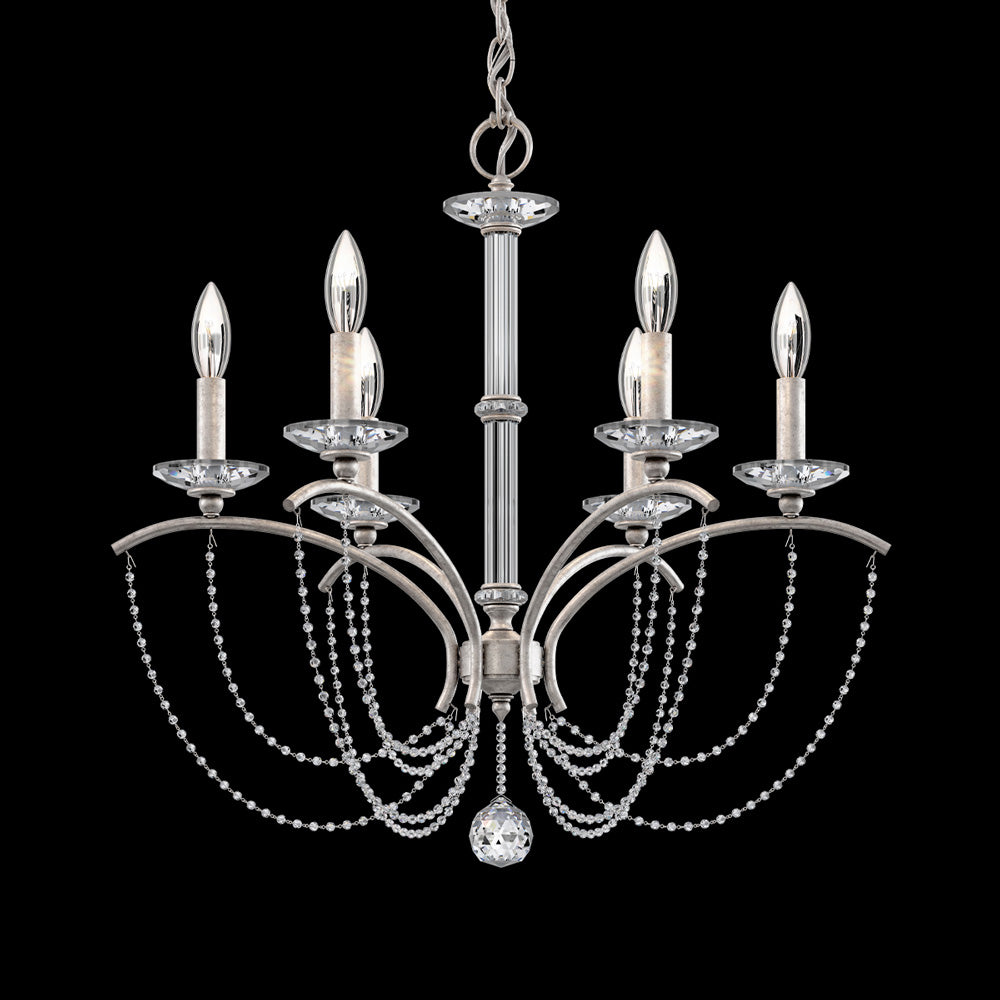 Priscilla Chandelier in Antique Silver (Clear Optic /6-Light).
