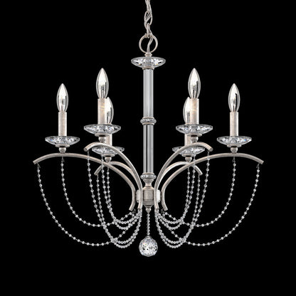 Priscilla Chandelier in Antique Silver (Clear Optic /6-Light).