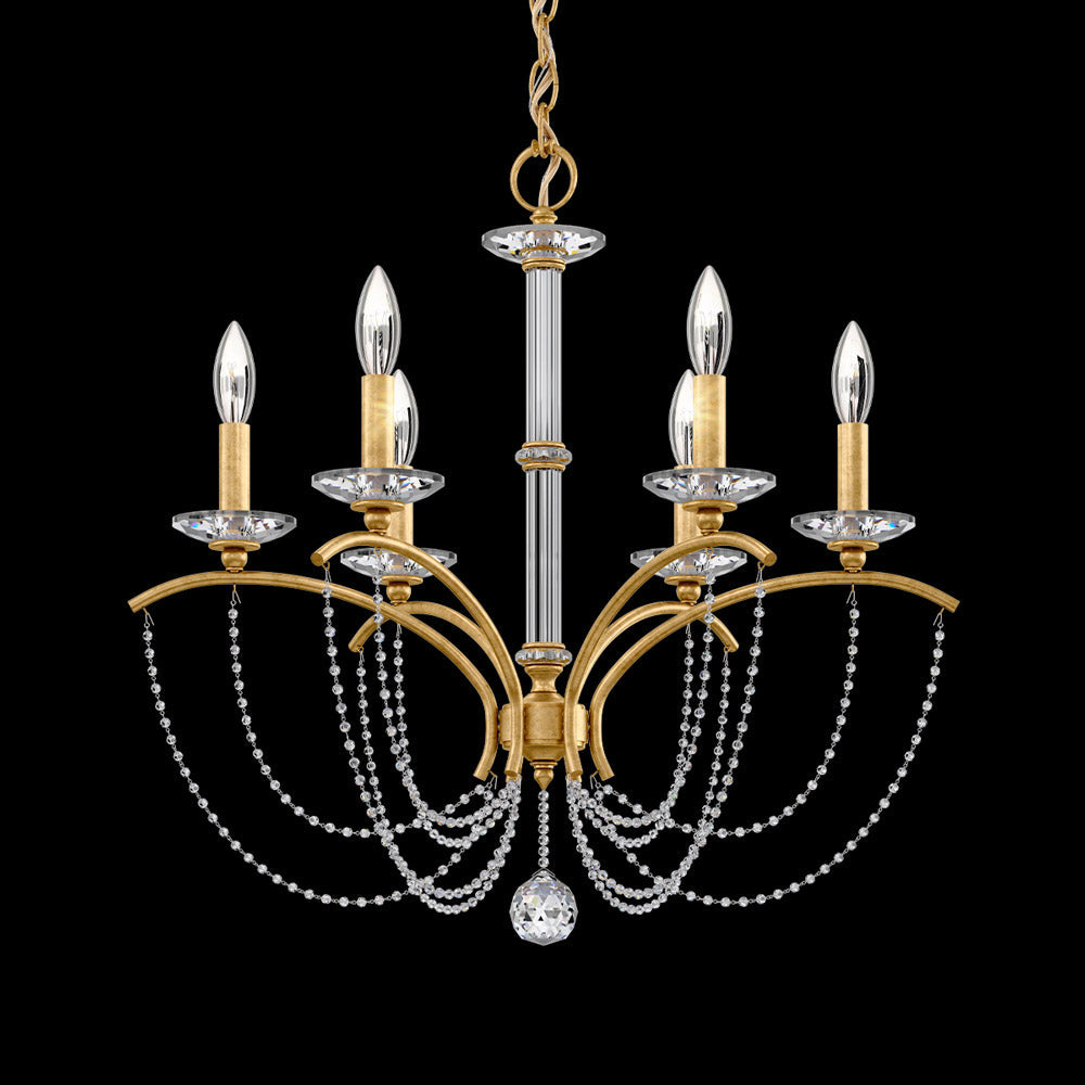 Priscilla Chandelier in Heirloom Gold (Clear Optic /6-Light).
