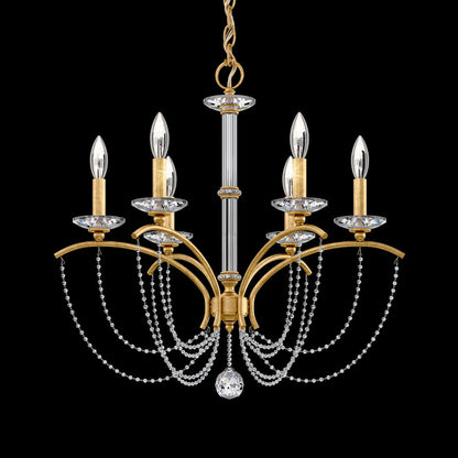 Priscilla Chandelier in Heirloom Gold (Clear Optic /6-Light).