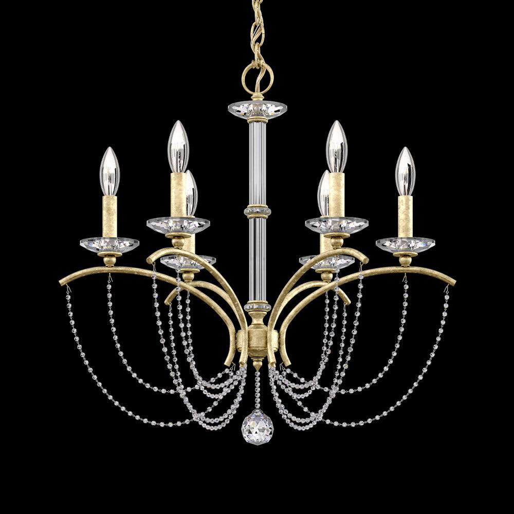 Priscilla Chandelier in Heirloom Silver (Clear Optic /6-Light).