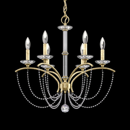 Priscilla Chandelier in Heirloom Silver (Clear Optic /6-Light).