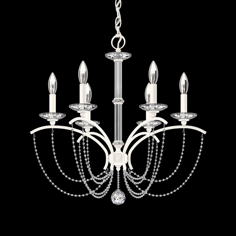 Priscilla Chandelier in White (Clear Optic /6-Light).