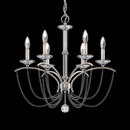 Priscilla Chandelier in Antique Silver (Dark Grey Pearl/6-Light).