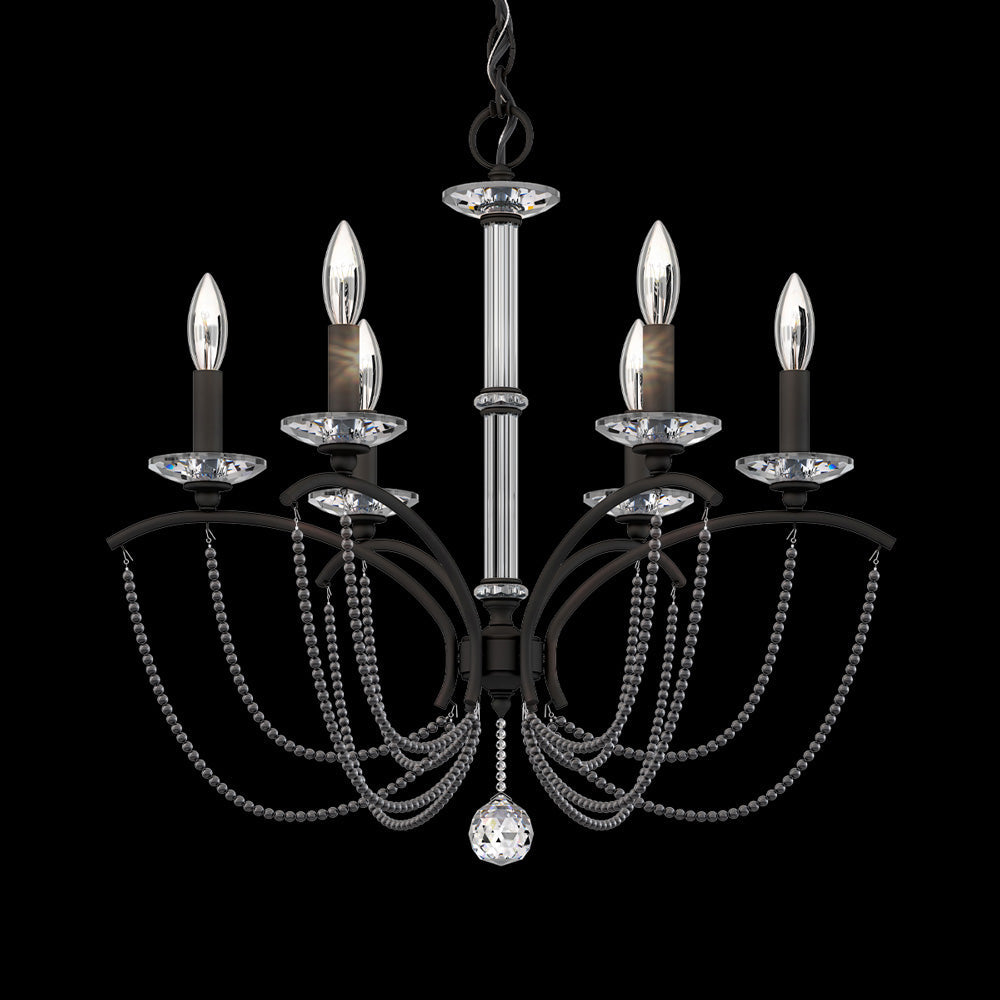 Priscilla Chandelier in Black (Dark Grey Pearl/6-Light).