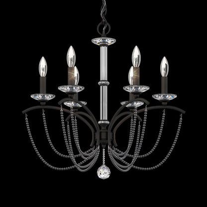 Priscilla Chandelier in Black (Dark Grey Pearl/6-Light).