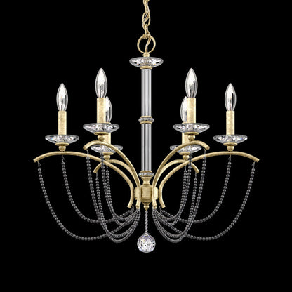 Priscilla Chandelier in Heirloom Silver (Dark Grey Pearl/6-Light).