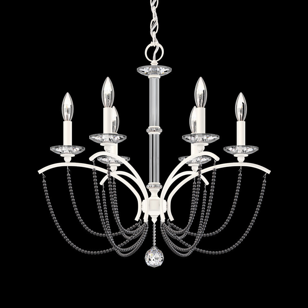 Priscilla Chandelier in White (Dark Grey Pearl/6-Light).
