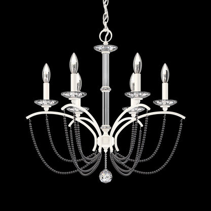 Priscilla Chandelier in White (Dark Grey Pearl/6-Light).
