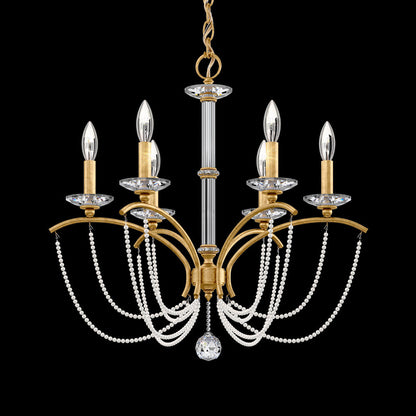 Priscilla Chandelier in Heirloom Gold (White Pearl/6-Light).