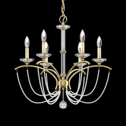 Priscilla Chandelier in Heirloom Silver (White Pearl/6-Light).