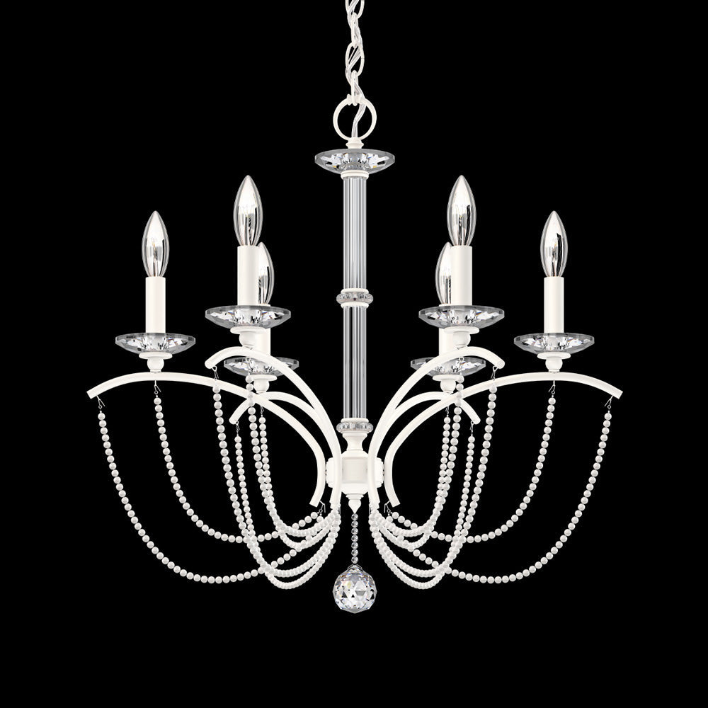 Priscilla Chandelier in White (White Pearl/6-Light).