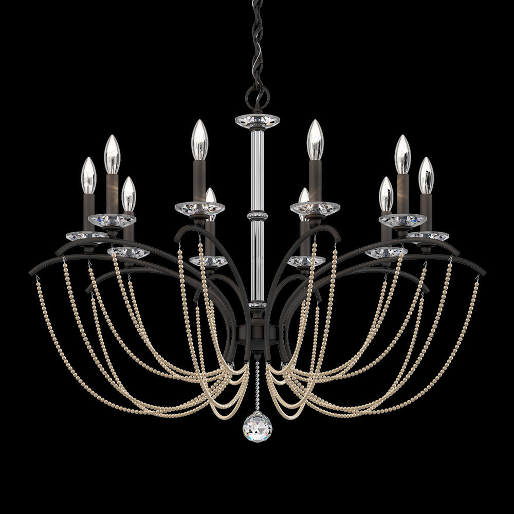 Priscilla Chandelier in Black (Bronze Pearl/10-Light).