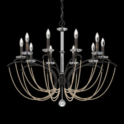 Priscilla Chandelier in Black (Bronze Pearl/10-Light).