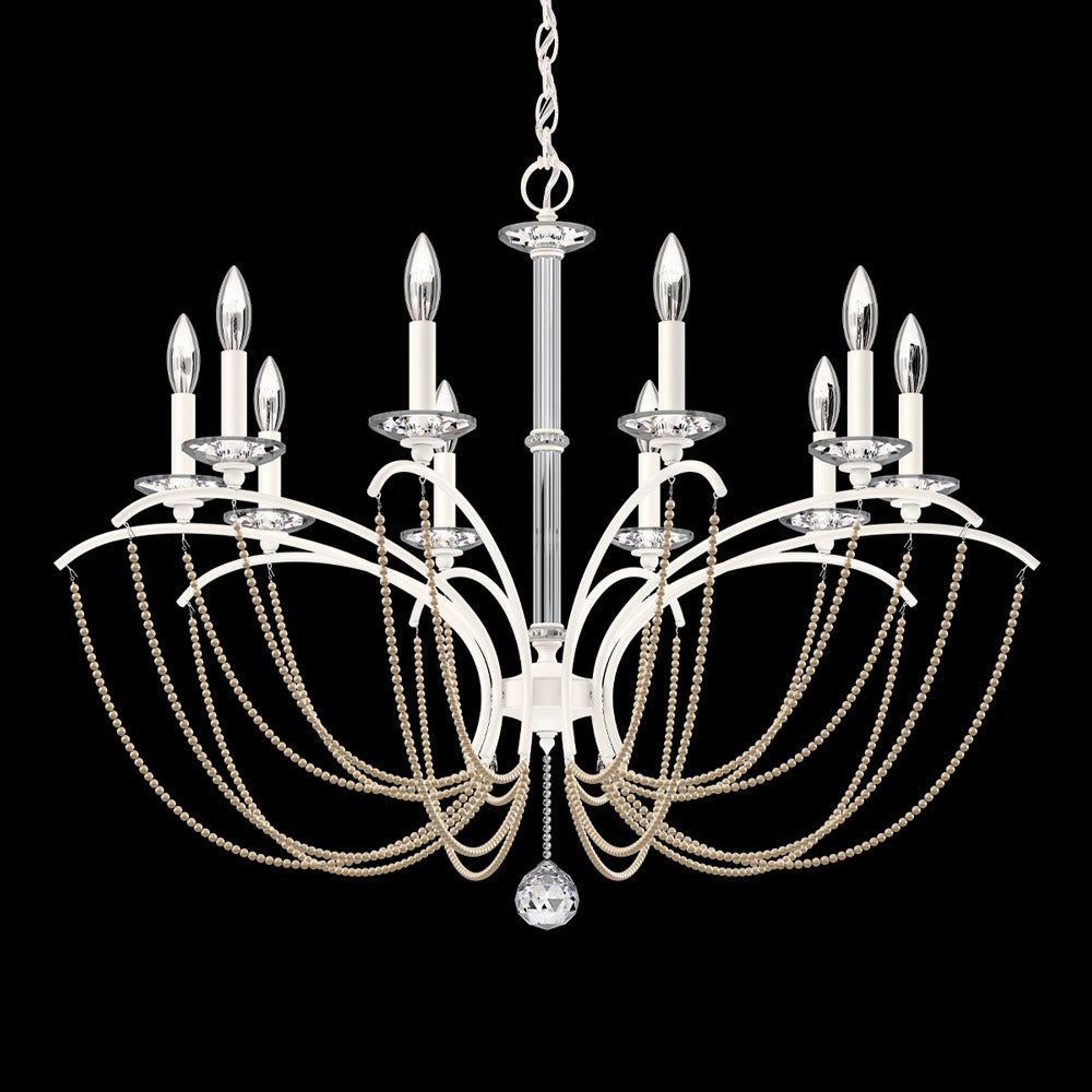 Priscilla Chandelier in White (Bronze Pearl/10-Light).