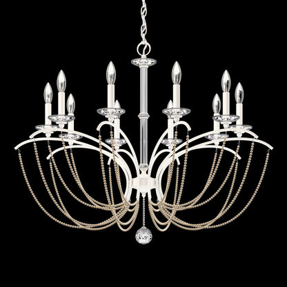 Priscilla Chandelier in White (Bronze Pearl/10-Light).