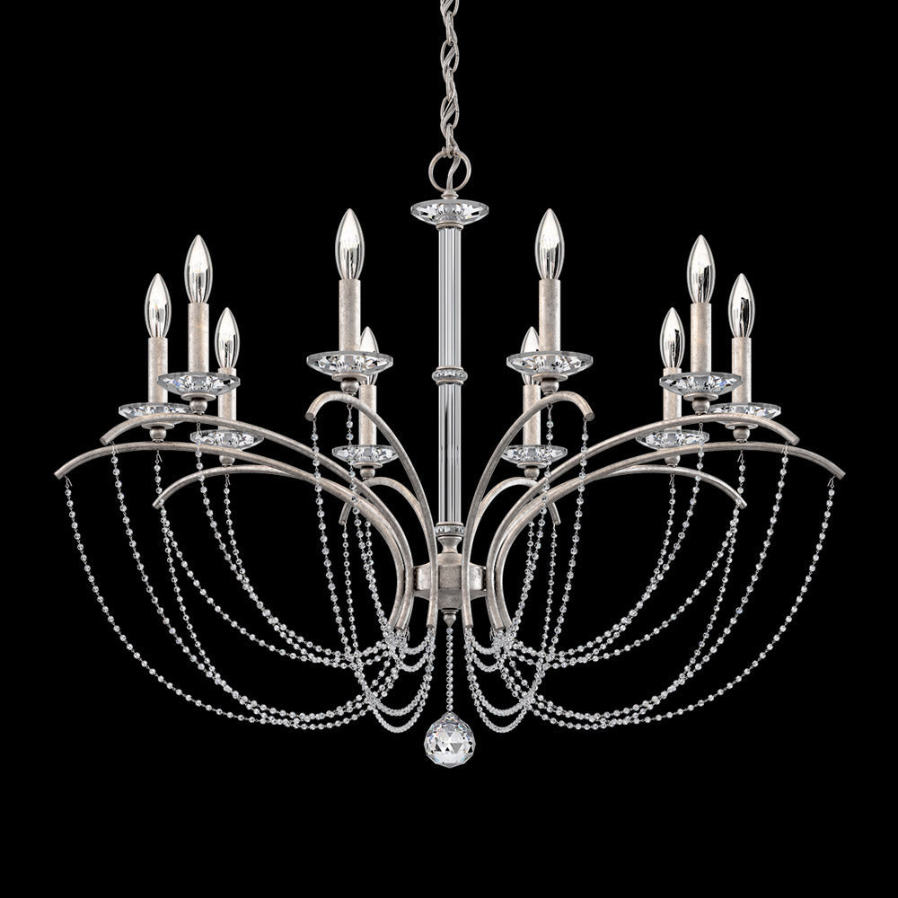 Priscilla Chandelier in Antique Silver (Clear Optic /10-Light).