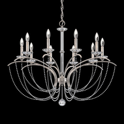 Priscilla Chandelier in Antique Silver (Clear Optic /10-Light).