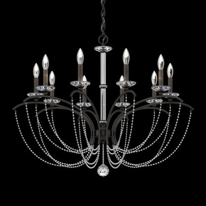Priscilla Chandelier in Black (Clear Optic /10-Light).