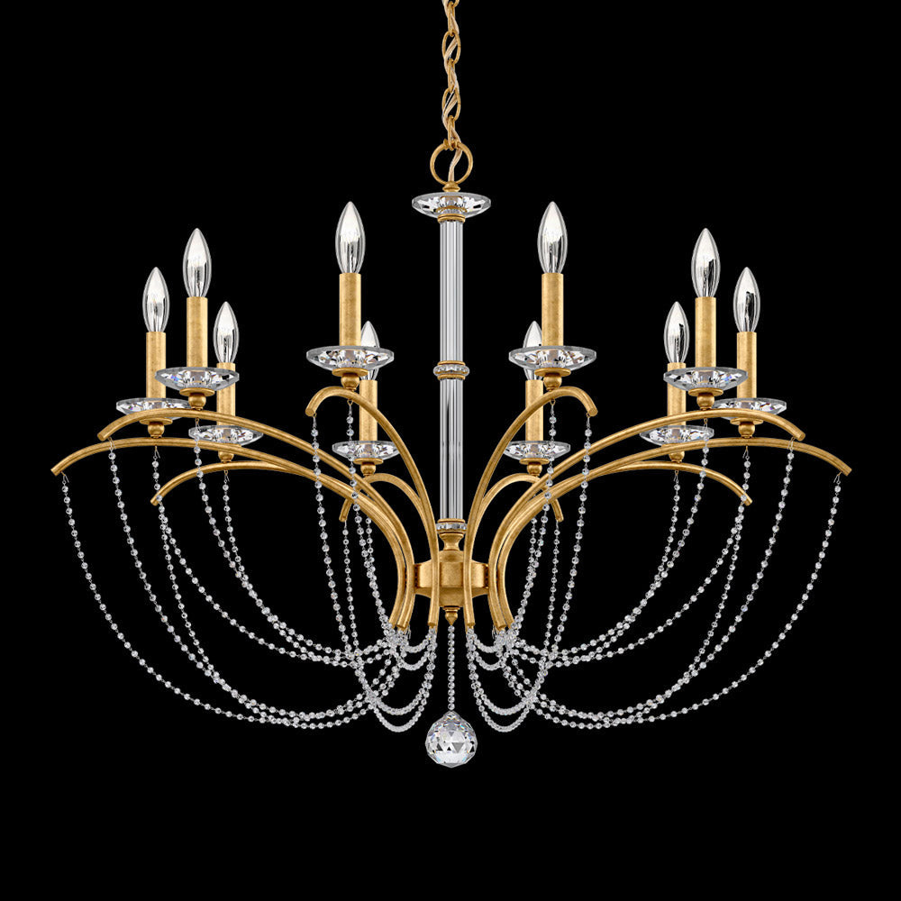 Priscilla Chandelier in Heirloom Gold (Clear Optic /10-Light).