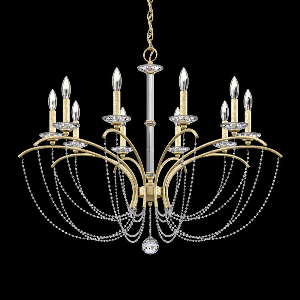 Priscilla Chandelier in Heirloom Silver (Clear Optic /10-Light).
