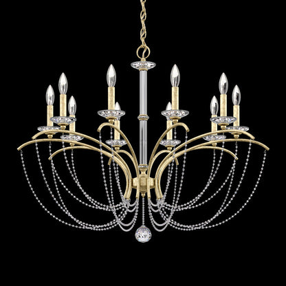 Priscilla Chandelier in Heirloom Silver (Clear Optic /10-Light).