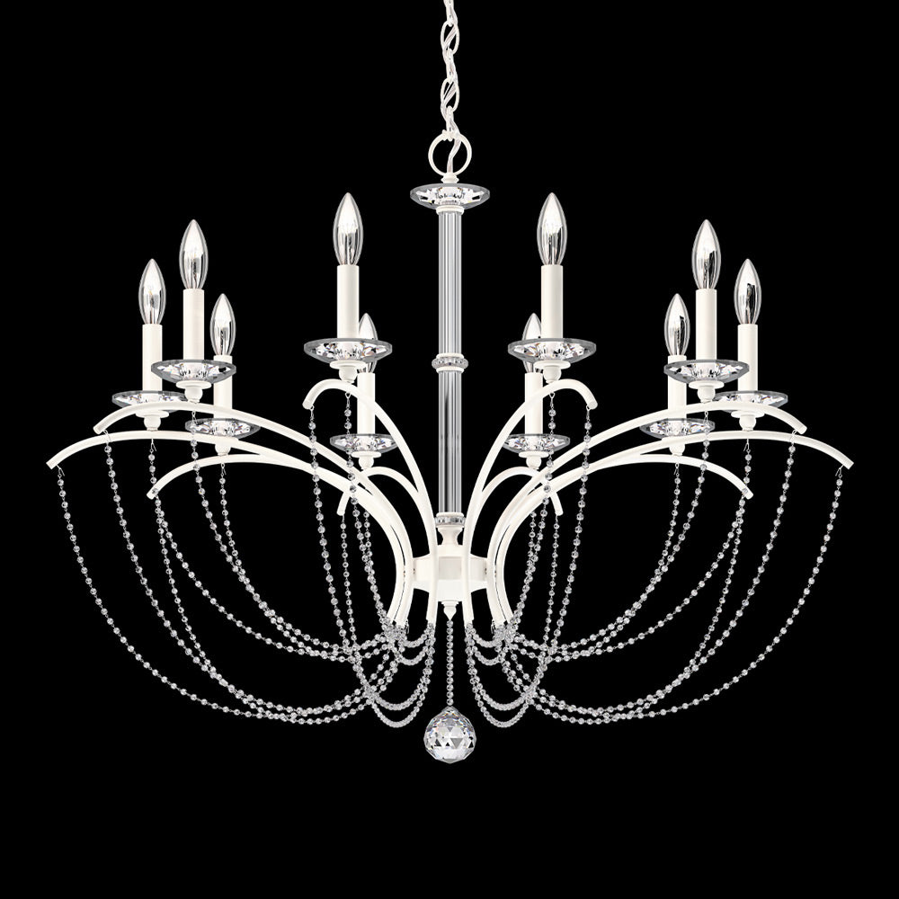Priscilla Chandelier in White (Clear Optic /10-Light).