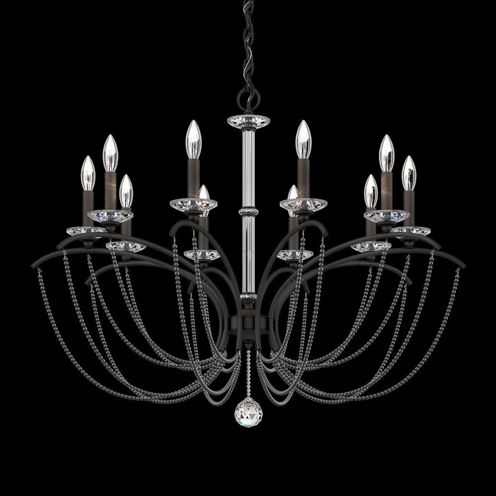 Priscilla Chandelier in Black (Dark Grey Pearl/10-Light).