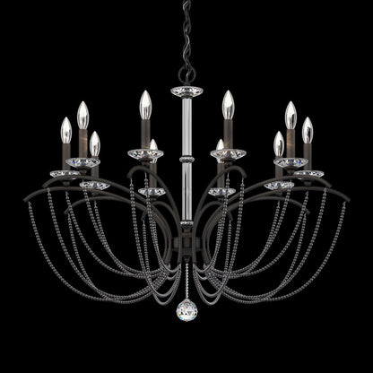 Priscilla Chandelier in Black (Dark Grey Pearl/10-Light).