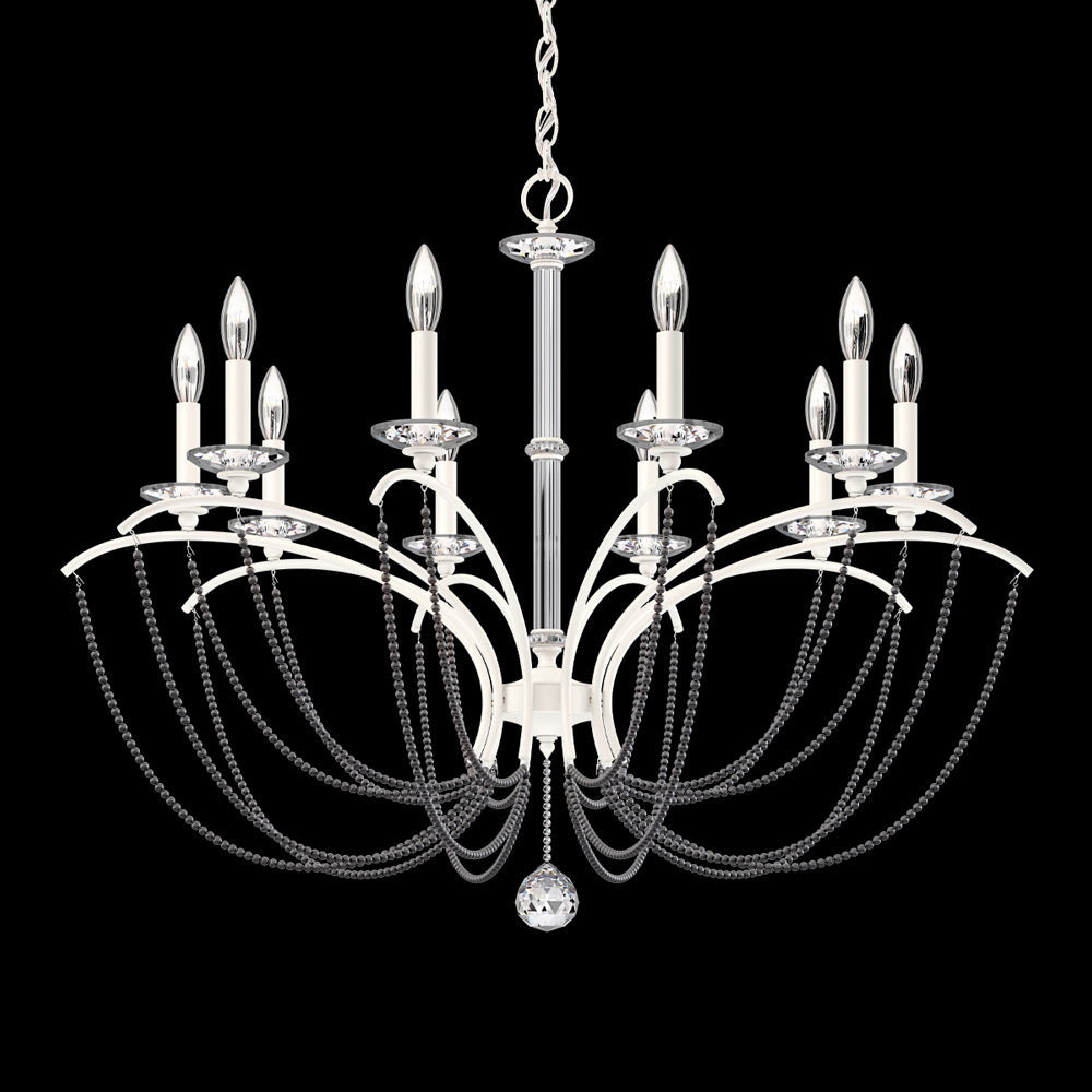 Priscilla Chandelier in White (Dark Grey Pearl/10-Light).