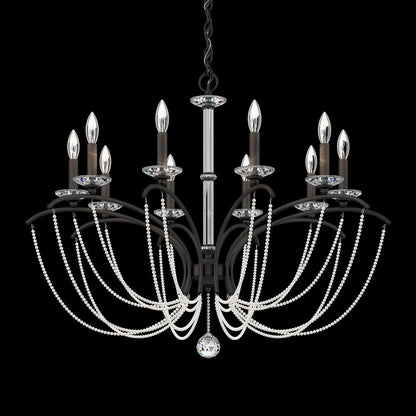 Priscilla Chandelier in Black (White Pearl/10-Light).