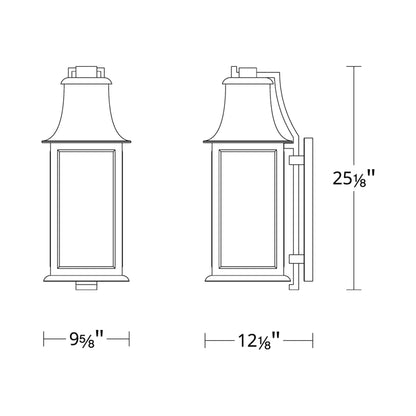 Proctor Outdoor Wall Light - line drawing.