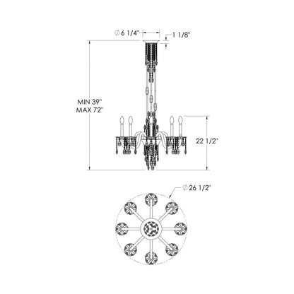 Rainier Chandelier - line drawing.