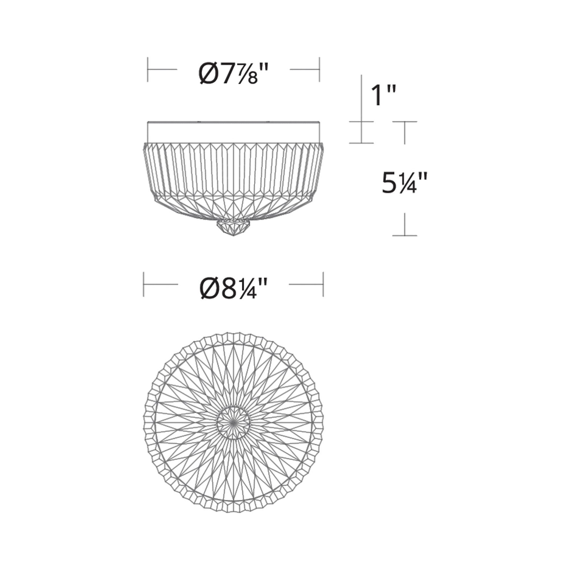 Regina LED Flush Mount Ceiling Light - line drawing.