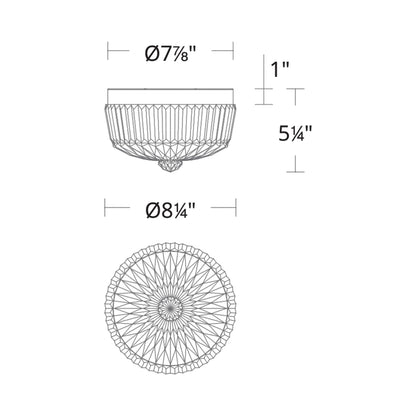 Regina LED Flush Mount Ceiling Light - line drawing.