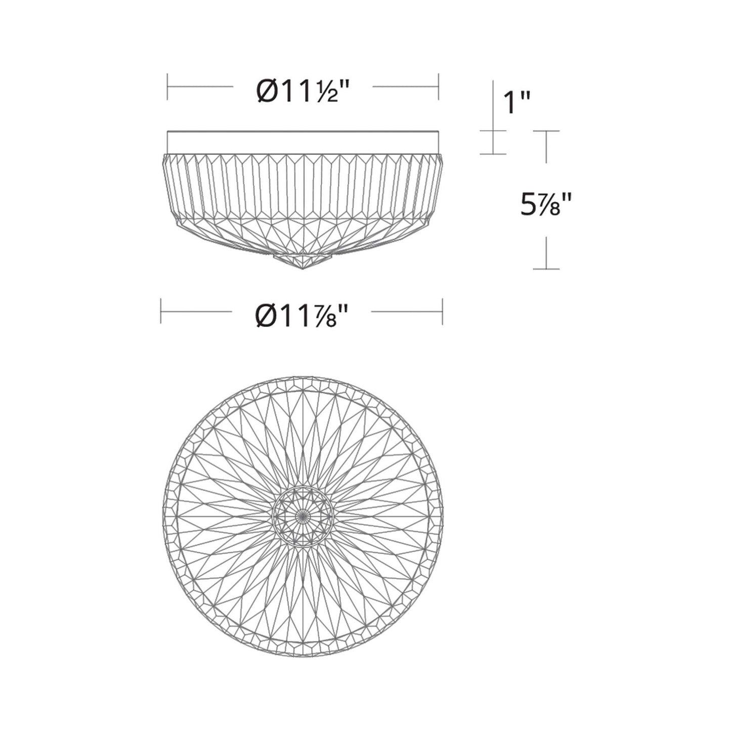 Regina LED Flush Mount Ceiling Light - line drawing.