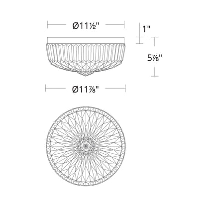 Regina LED Flush Mount Ceiling Light - line drawing.