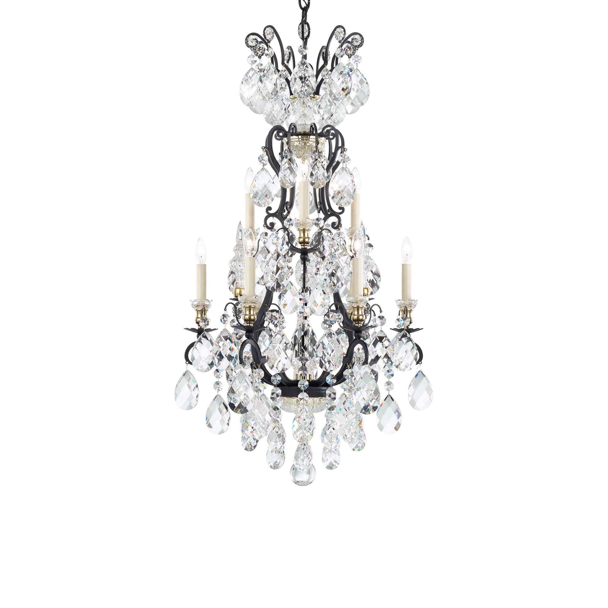 Renaissance Multi Tier Chandelier in Black (Heritage Handcut Crystal/10-Light).