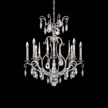 Renaissance Nouveau Chandelier in Antique Silver (8-Light).