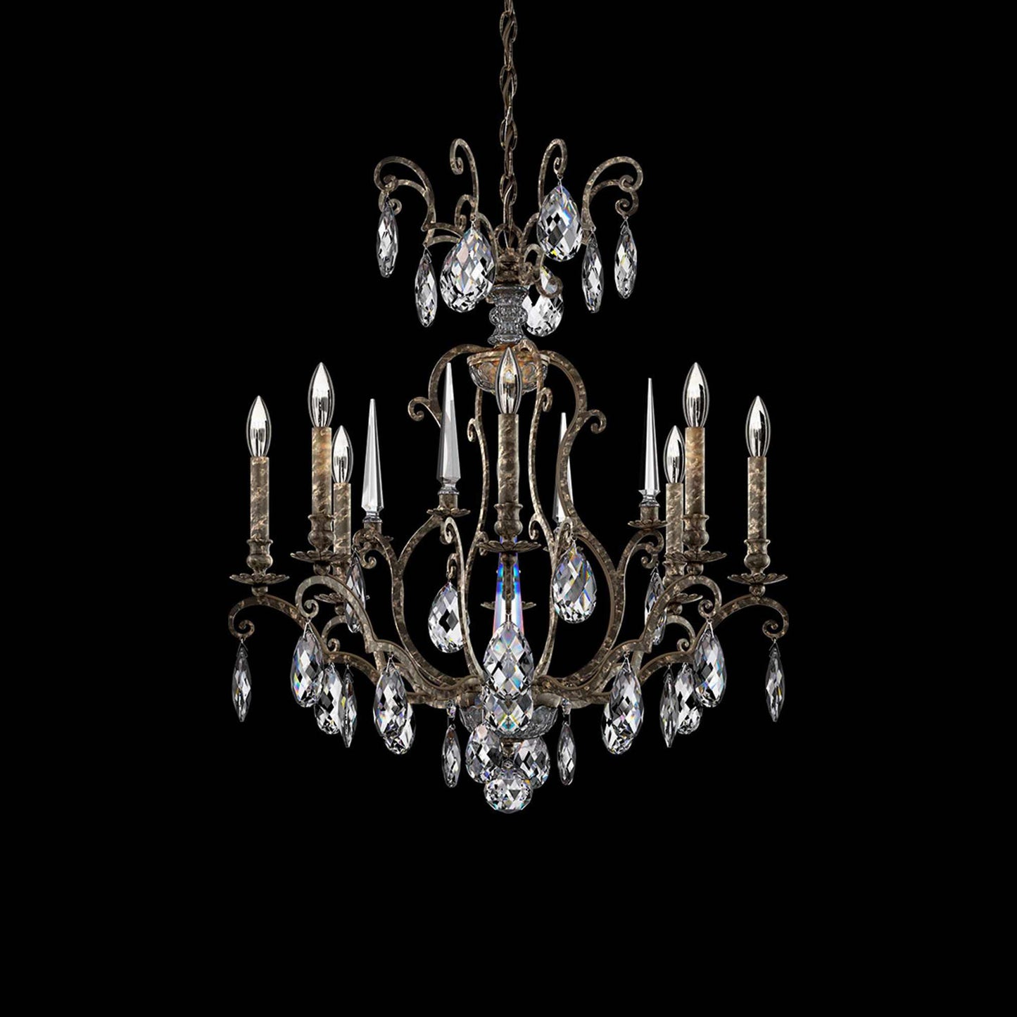 Renaissance Nouveau Chandelier in Heirloom Bronze (8-Light).