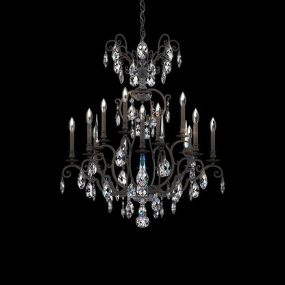 Renaissance Nouveau Chandelier in Black (12-Light).