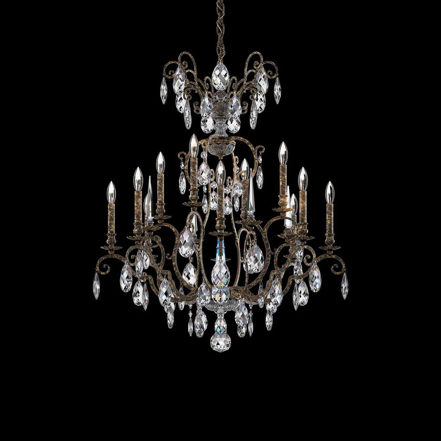 Renaissance Nouveau Chandelier in Heirloom Bronze (12-Light).